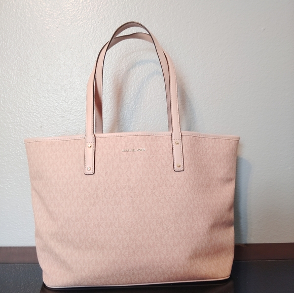 Michael Kors Handbag Purse Tote Pink MK Logo Shoulder Bag - Picture 16 of 16